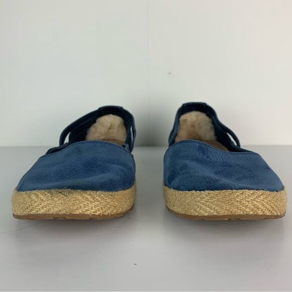 UGG Women’s blue nubuck leather tippie Acapulco flat slip on shoes size 10 - Picture 4 of 8